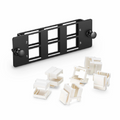 SFPS FHDA 6-Port Multimedia Copper/Fiber Modular Panel with 6 x Plastic Clips SFPS