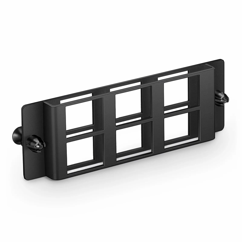 SFPS FHDA 6-Port Multimedia Copper/Fiber Modular Panel with 6 x Plastic Clips SFPS