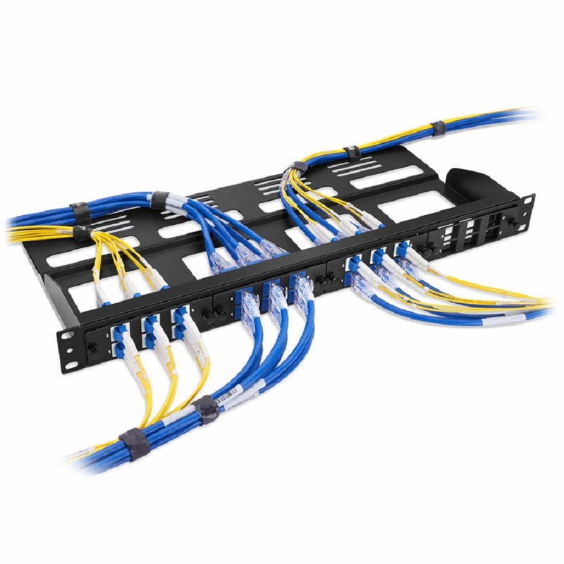 SFPS FHDA 6-Port Multimedia Copper/Fiber Modular Panel with 6 x Plastic Clips SFPS