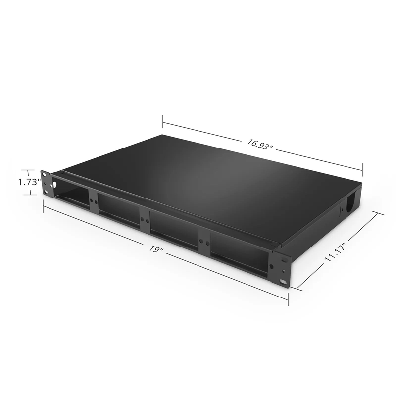 SFPS FHDA High Density 1U Rack Mount Enclosure Unloaded, Tool-less Removable Top Cover, Holds up to 4 x FHDA Cassettes, Panels, or Splice Trays, 144 Fibers (LC) SFPS