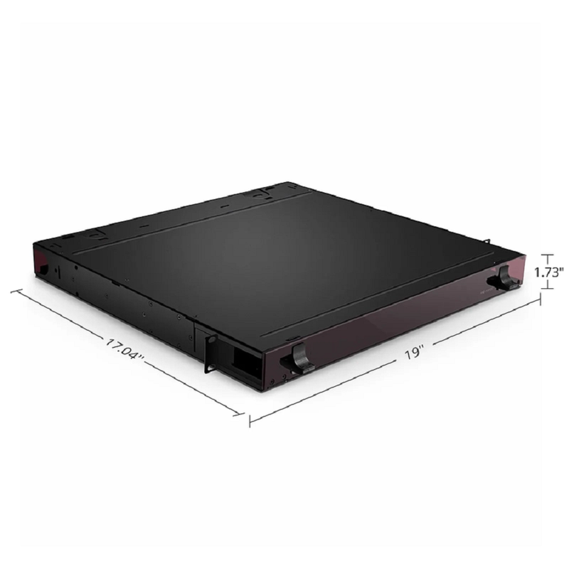 SFPS FHDA High Density 1U Rack Mount Enclosure Unloaded, Sliding Drawer, Holds up to 4 x FHDA Cassettes, Panels, or Splice Trays, 144 Fibers (LC) SFPS