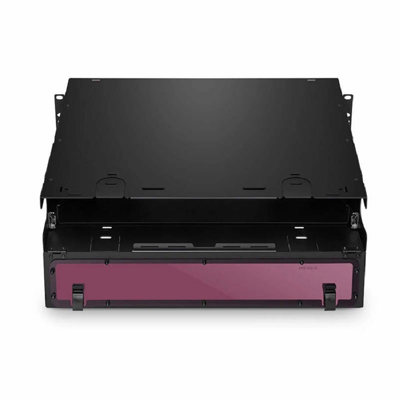 SFPS FHDA High Density 2U Rack Mount Enclosure Unloaded, Sliding Drawer, Holds up to 8 x FHDA Cassettes, Panels or Splice Trays, 288 Fibers (LC) SFPS