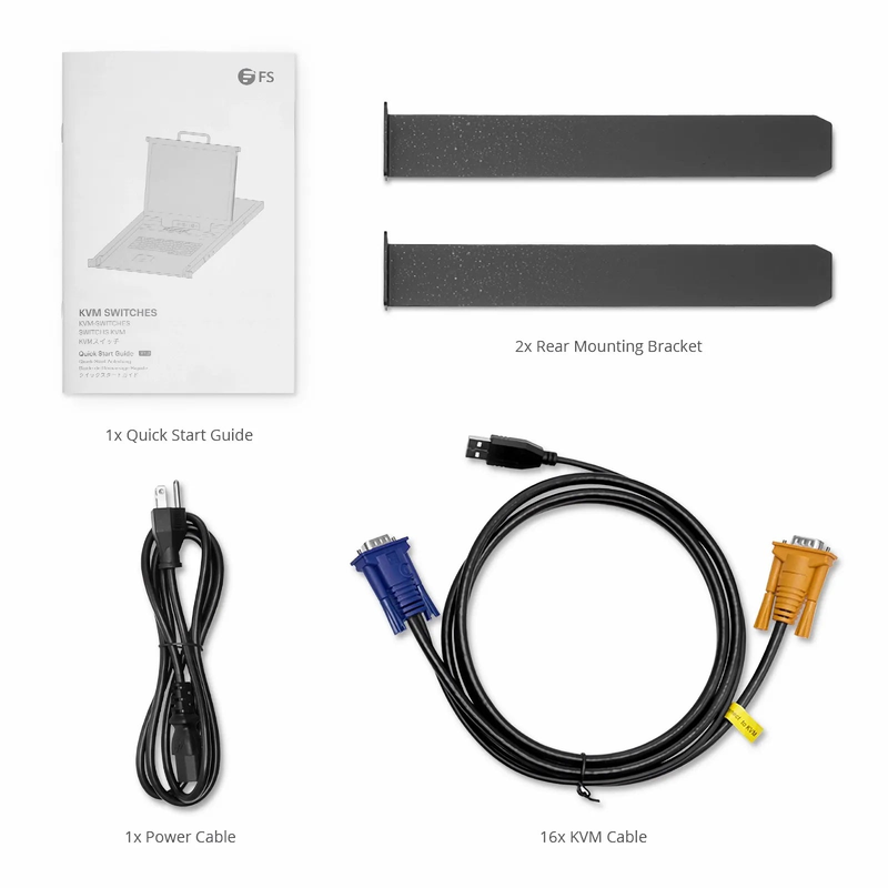 SFPS 16-Port VGA 1U Rack-Mount KVM Switch with 19" LED, 16 x VGA Cables Included SFPS
