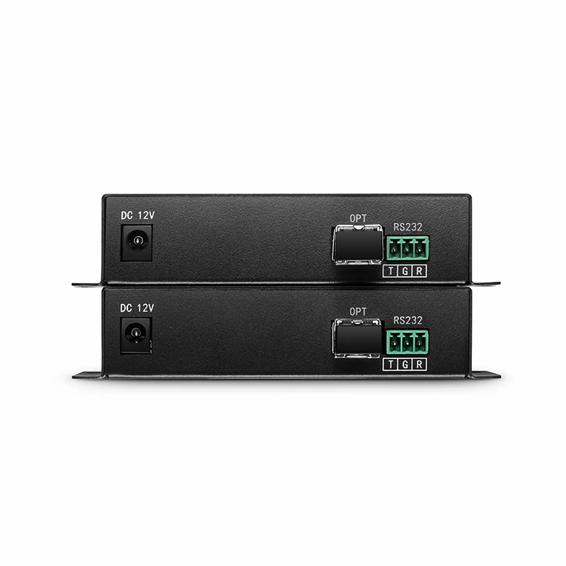 SFPS 4K DVI USB2.0 KVM Extender Set with Audio and EDID over LC Fiber Optic Cable for 10km, 3840x 2160@30Hz, with Pre-installed SFP+ Modules SFPS