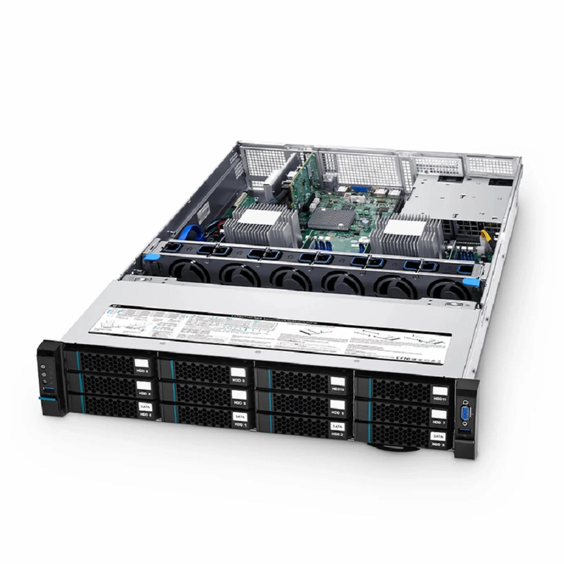 SFPS RS7250, 2U Rack Server, 2 x IntelA® XeonA® Scalable Processors, 2 x 32GB of Memory, 2 x 2.5'' Hot-swap SATA SSD Drive Bays, 2 x RJ45 1GbE Ports, 800W Redundant SFPS