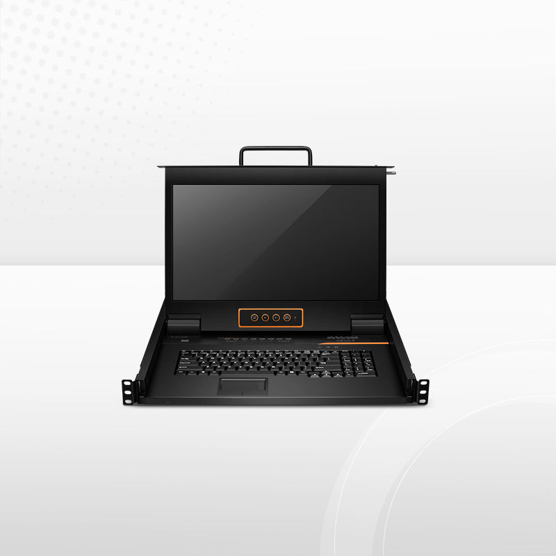 SFPS 8-Port Cat5 1U Rack-Mount KVM Over IP Switch with 17" Full HD LCD, 8 x RJ45 to VGA Interface Modules Included SFPS