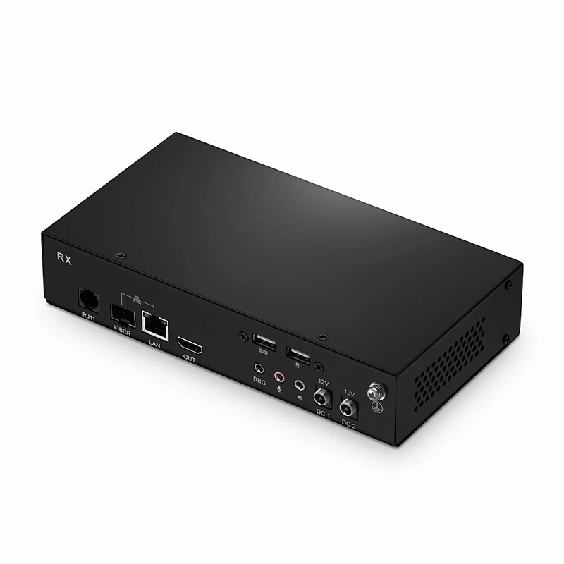 SFPS 4K HDMI USB HID IP KVM Matrix Receiver Set with Audio and EDID over Fiber Optic Cable for 20km and Cat5e/6/6a/7 for 120m, 3840x2160@60Hz SFPS