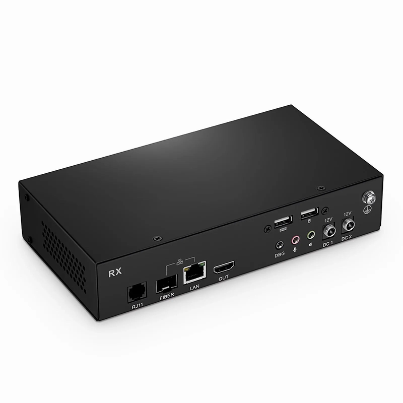 SFPS 4K HDMI USB HID IP KVM Matrix Receiver Set with Audio and EDID over Fiber Optic Cable for 20km and Cat5e/6/6a/7 for 120m, 3840x2160@60Hz SFPS