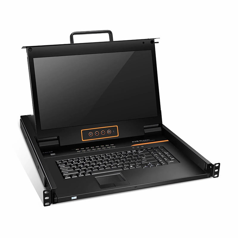 SFPS 16-Port Cat5 1U Rack-Mount KVM Over IP Switch with 17" Full HD LCD, 16 x RJ45 to VGA Interface Modules Included SFPS