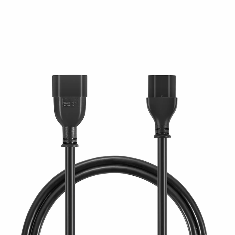 SFPS 3ft (0.9m) IEC60320 C14 to IEC60320 C13 Heavy-Duty 14AWG 250V/15A Power Extension Cord, Black SFPS