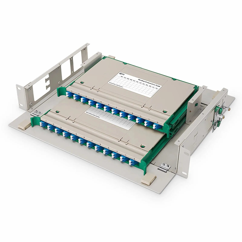 SFPS 2U Rack Mount Fiber Optic Distribution Panel, 48 Fibers OS2 Single Mode, 24 x LC UPC Duplex (Blue) Adapter SFPS