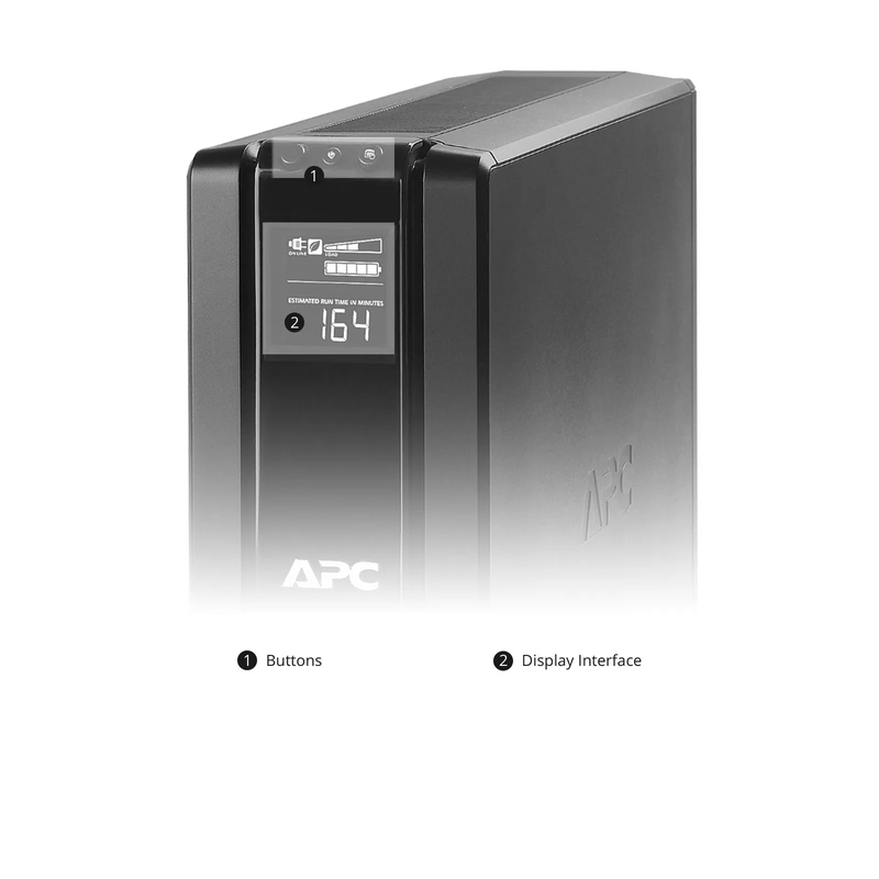 SFPS APC Back-UPS Pro, 1500VA/865W, 120V, 10 x NEMA 5-15R Outlets, AVR, LCD, 1 Replaceable Battery Module Included, Tower SFPS