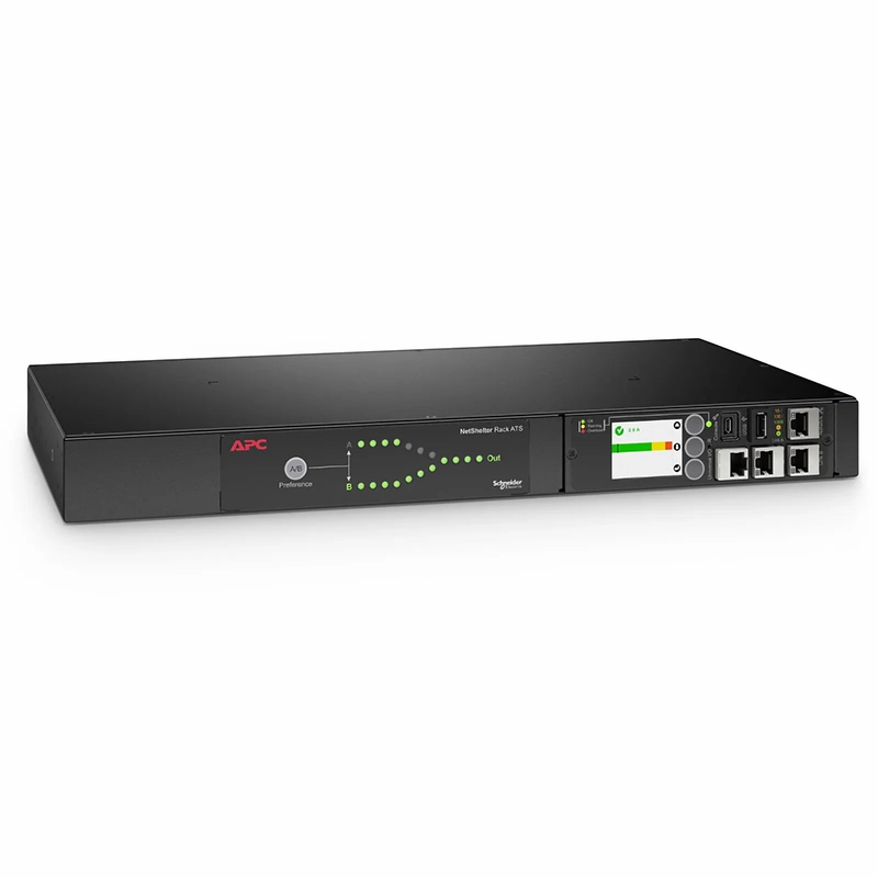 SFPS APCA® NetShelter Rack Automatic Transfer Switch, 1U, 20A, 200/208V, 2 L6-20 IN, 8 C13, 1 C19 OUT SFPS