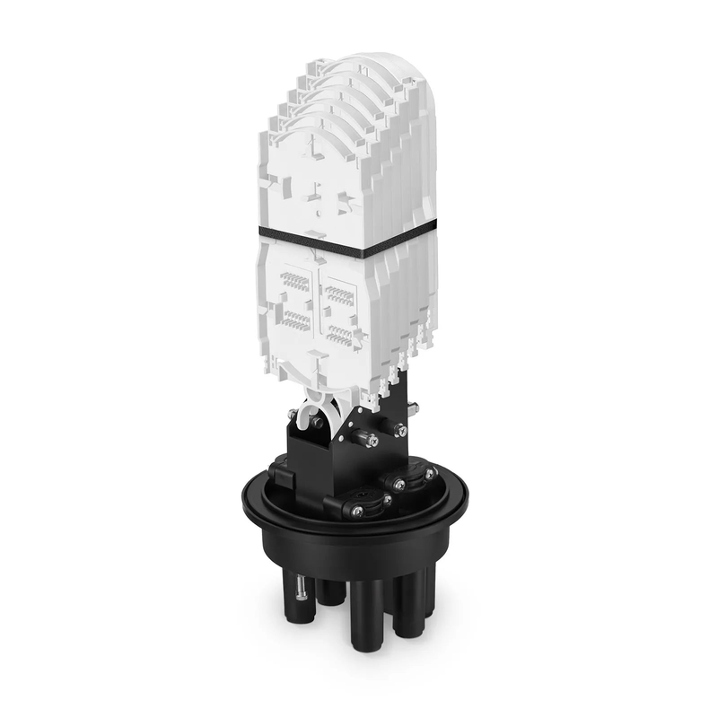 SFPS 144 Fibers 1In-4Out Dome Fiber Optic Splice Closure, Heat Shrink Seal, with 1 Pre-installed Fusion Splice Tray SFPS