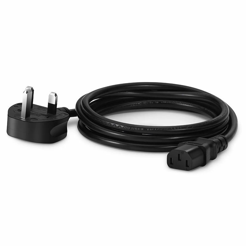 SFPS 6ft (1.8m) BS 1363 to IEC60320 C13 3 x 0.75mmA² 250V/10A Power Cord, Black SFPS