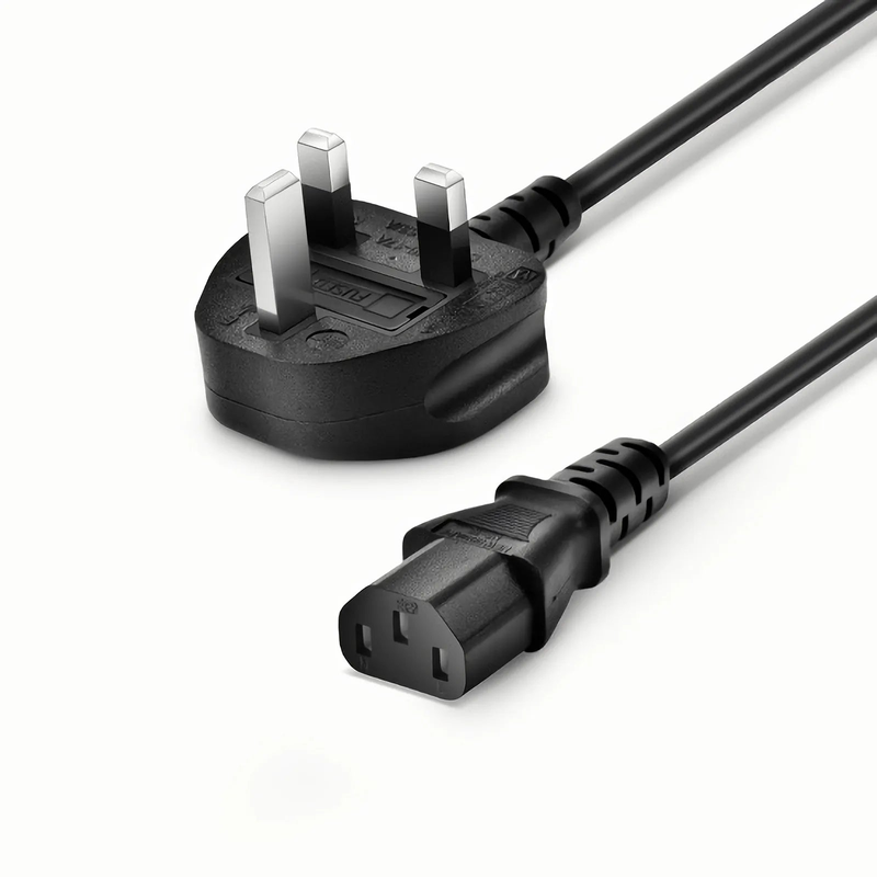 SFPS 6ft (1.8m) BS 1363 to IEC60320 C13 3 x 0.75mmA² 250V/10A Power Cord, Black SFPS