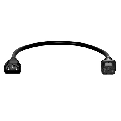 SFPS 1ft (0.3m) IEC60320 C14 to IEC60320 C13 Heavy-Duty 14AWG 250V/15A Power Extension Cord, Black SFPS