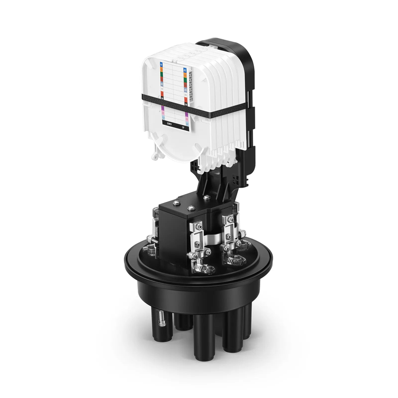 SFPS 72 Fibers 1In-4Out Dome Fiber Optic Splice Closure, Mechanical Seal and Heat Shrink Seal, with 1 Pre-installed Splice Tray SFPS