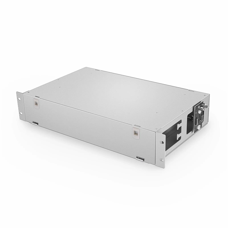 SFPS 2U Rack Mount Fiber Optic Distribution Panel, 24 Fibers OS2 Single Mode, 24 x SC UPC Simplex (Blue) Adapter SFPS