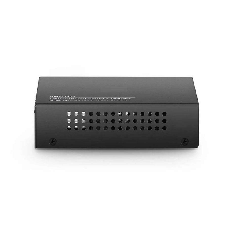 SFPS Unmanaged 1x 100M/1G/2.5G/5G/10GBase-T to 1x 10GBase-X SFP+ 10Gigabit Ethernet Media Converter, European Plug standard SFPS