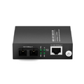 SFPS Managed 1x 10/100/1000Base-T RJ45 to 1x 100/1000Base-X Single Mode Duplex SC 1310nm 20km Gigabit Ethernet Media Converter, Slide-in Module, British Plug Standard SFPS