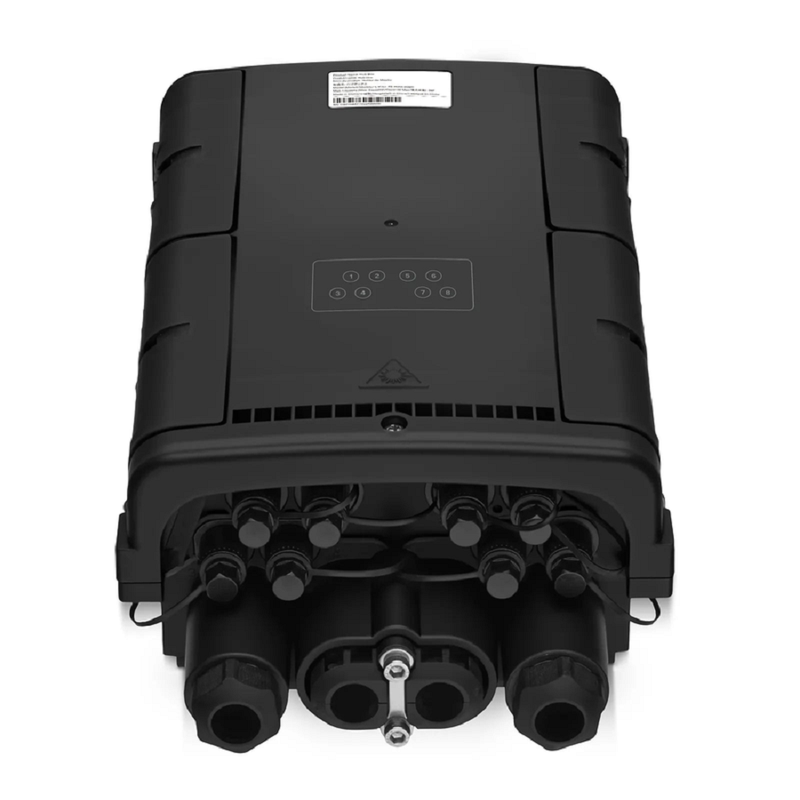 SFPS Fully Pre-Terminated Fiber Distribution Hub Box for Quick ODN, 1 Uncut Port, 2 Branch Ports and 8 SC/APC Hardened Adapters, Mechanical Seal, Supports 1:2/1:4/1:8 Mini Splitters, PP+GF, IP68, Wall/Pole/Aerial Mount, Indoor/Outdoor SFPS