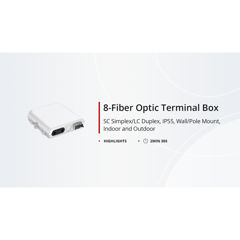 SFPS 8-fiber Optic Terminal Box, SC Simplex/LC Duplex, IP55, Wall/Pole Mount, Indoor and Outdoor SFPS