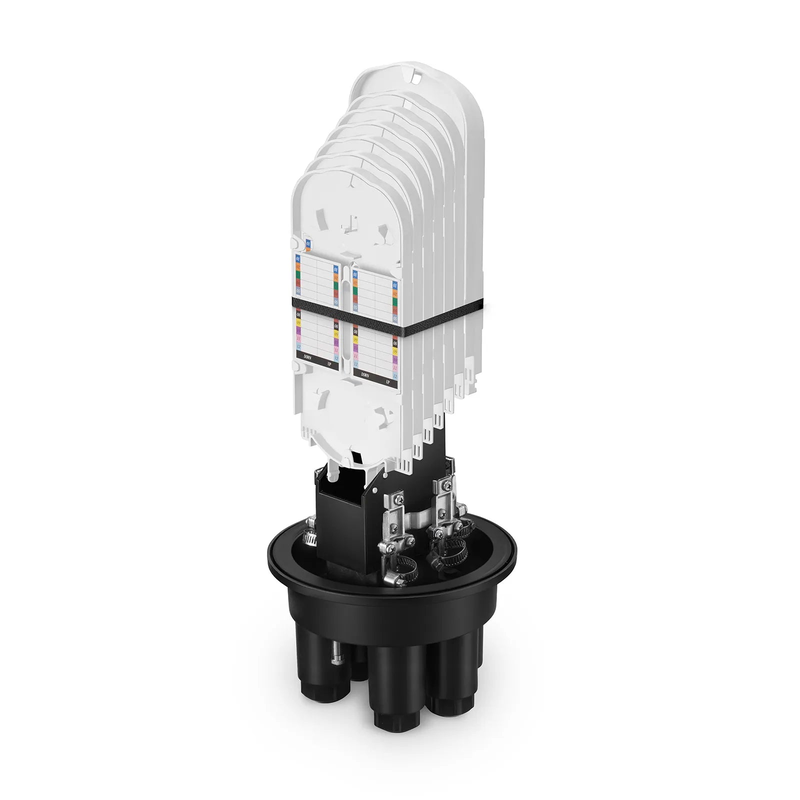 SFPS 144 Fibers Dome Fiber Optic Splice Closure, 1 Oval Port and 4 Round Ports, Mechanical Seal, with 1 Pre-installed Splice Tray SFPS