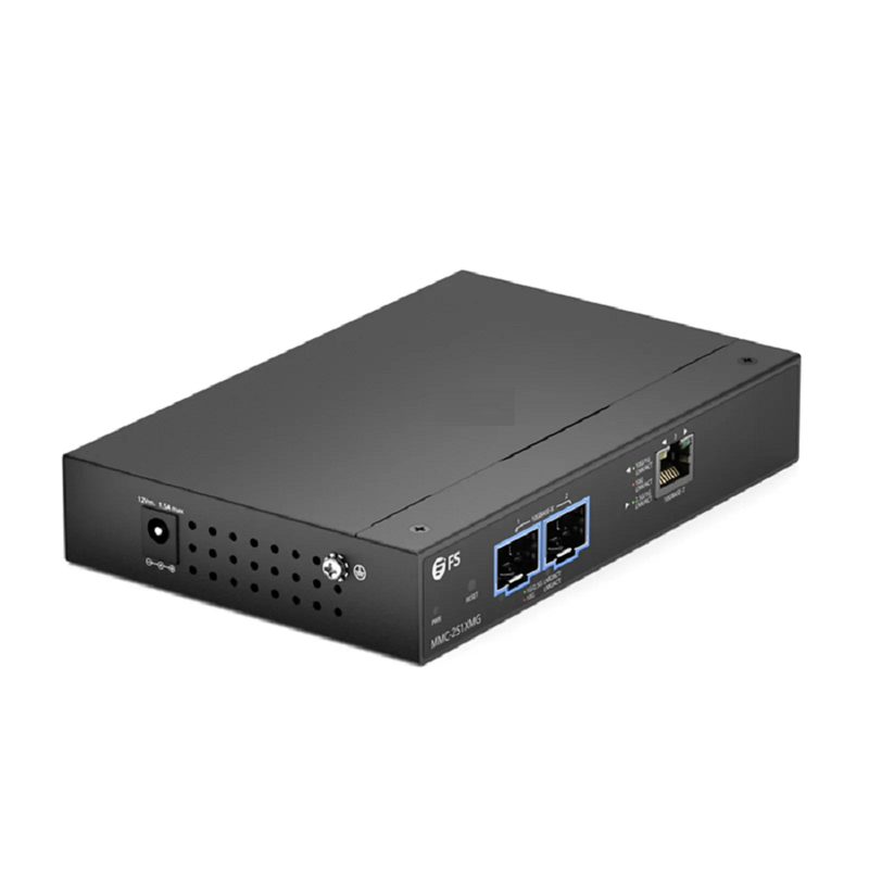 SFPS Managed 1x 100M/1G/2.5G/5G/10GBase-T RJ45 to 2x 10GBase-X SFP+ 10Gigabit Ethernet Media Converter, British Plug Standard SFPS