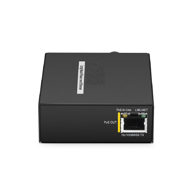 SFPS IES1101W-2PD, 1-Port 10/100M Fast Ethernet Long Reach PoE over Coaxial Extender, 1 x BNC Female Input to 1 x PoE+ Output, -20 to 70A°C Operating Temperature SFPS