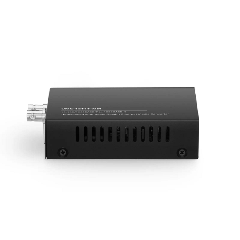 SFPS Unmanaged 1x 10/100/1000Base-T RJ45 to 1x 1000Base-X Multimode ST 850nm 220/550m Gigabit Ethernet Media Converter, American Plug Standard SFPS