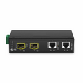SFPS Industrial Unmanaged 2 x 10/100/1000Base-T RJ45 to 2 x 100/1000/2500Base-X SFP Gigabit Ethernet Media Converter SFPS