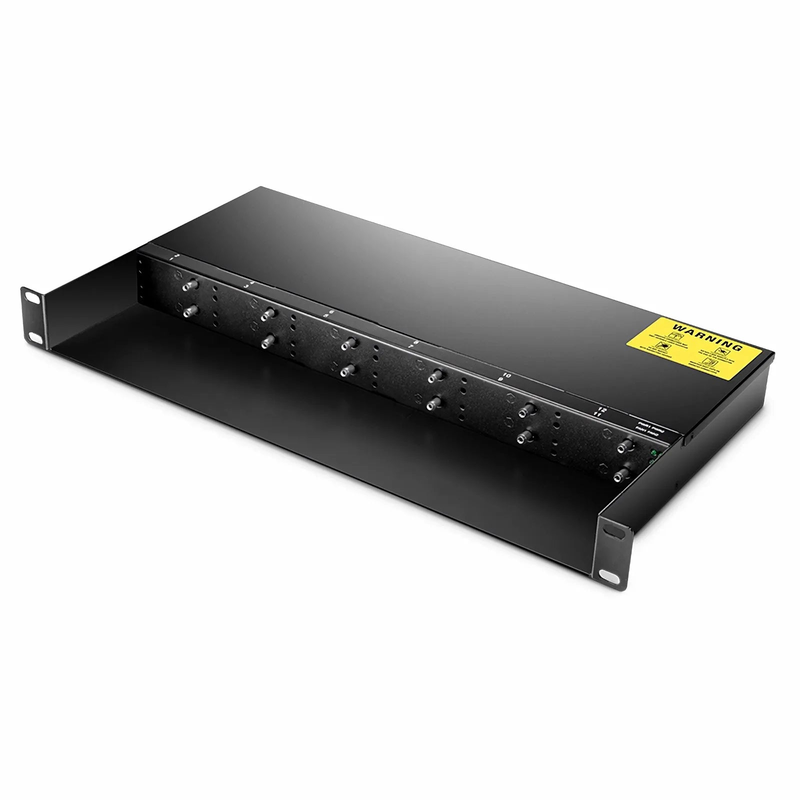 SFPS 12 10/100M and 10/100/1000M Mini Media Converter Chassis, 1U Rack Mount, Dual Power AC 220V