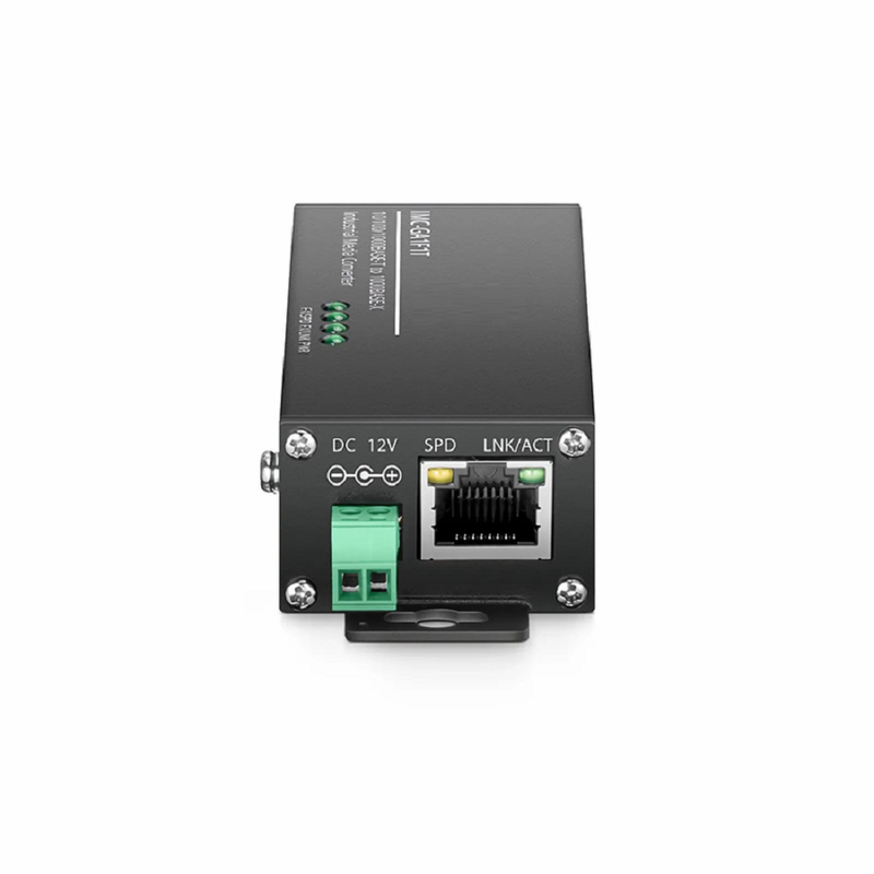 SFPS Mini Industrial Unmanaged 1x 10/100/1000Base-T RJ45 to 1x 1000Base-X SFP Gigabit Ethernet Media Converter, British Plug Standard SFPS