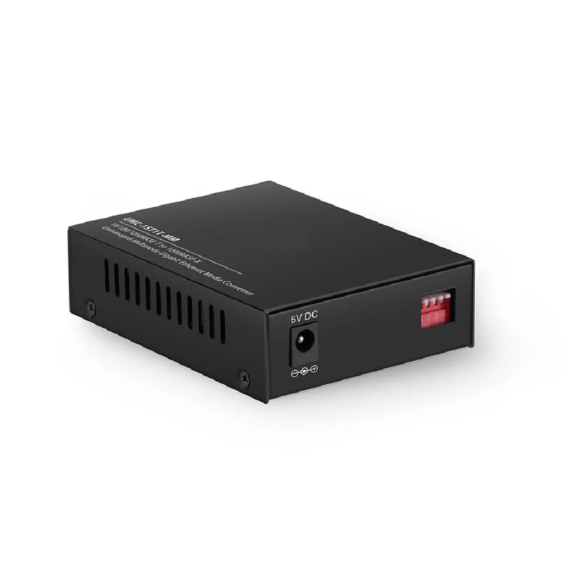 SFPS Unmanaged 1x 10/100/1000Base-T RJ45 to 1x 1000Base-X Multimode ST 850nm 220/550m Gigabit Ethernet Media Converter, British Plug Standard SFPS