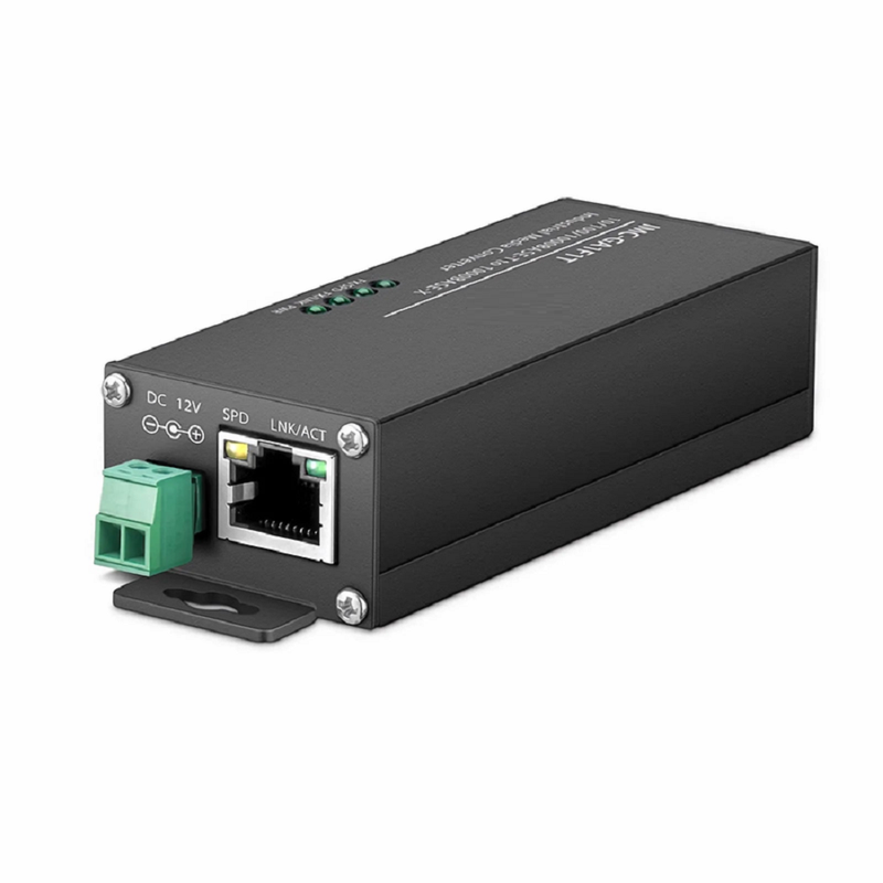 SFPS Mini Industrial Unmanaged 1x 10/100/1000Base-T RJ45 to 1x 1000Base-X SFP Gigabit Ethernet Media Converter, British Plug Standard