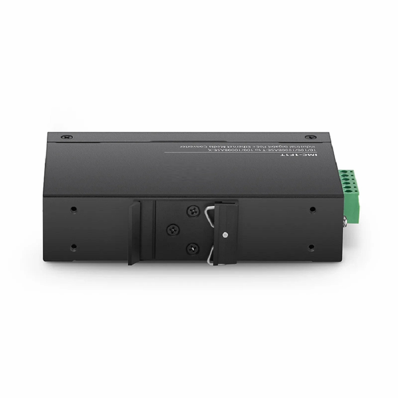 SFPS Industrial Unmanaged 1x 10/100/1000Base-T RJ45 to 1x 100/1000Base-X SFP Gigabit PoE+ Ethernet Media Converter SFPS