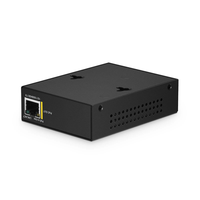 SFPS IES1111W-2PD, 1-Port 10/100M Fast Ethernet Long Reach PoE over UTP Extender, 1 x 10/100BASE-T RJ45 Input to 1 x PoE+ Output, -20 to 70A°C Operating Temperature SFPS