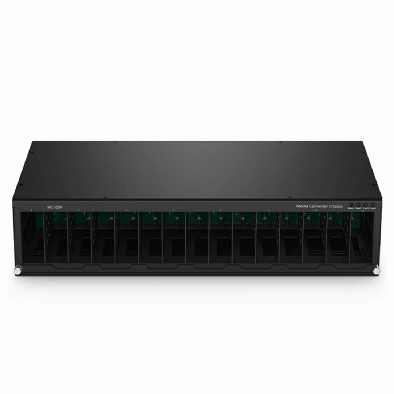 SFPS 15 Slots Media Converter Chassis, 19'' Rack Mount, Single Power AC 100~240V SFPS