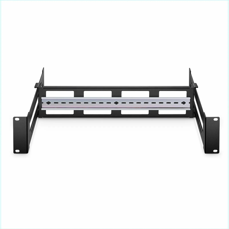 SFPS Adjustable DIN Rail Bracket for EIA 19" Mount, 2U, Black SFPS