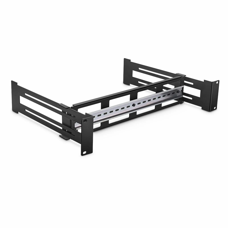 SFPS Adjustable DIN Rail Bracket for EIA 19" Mount, 2U, Black SFPS