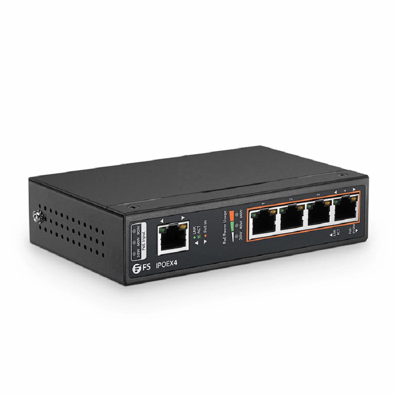 SFPS 5 Ports 10/100/1000M Gigabit PoE+ Extender, 1 in 4 out, Desktop/Wall mountable, IEEE 802.3at/802.3af, 0 to 50A°C SFPS