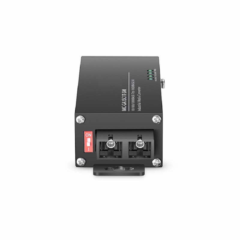 SFPS Mini Industrial Unmanaged 1x 10/100/1000Base-T RJ45 to 1x 1000Base-X Single Mode SC 1310nm 20km Gigabit Ethernet Media Converter, American Plug Standard SFPS