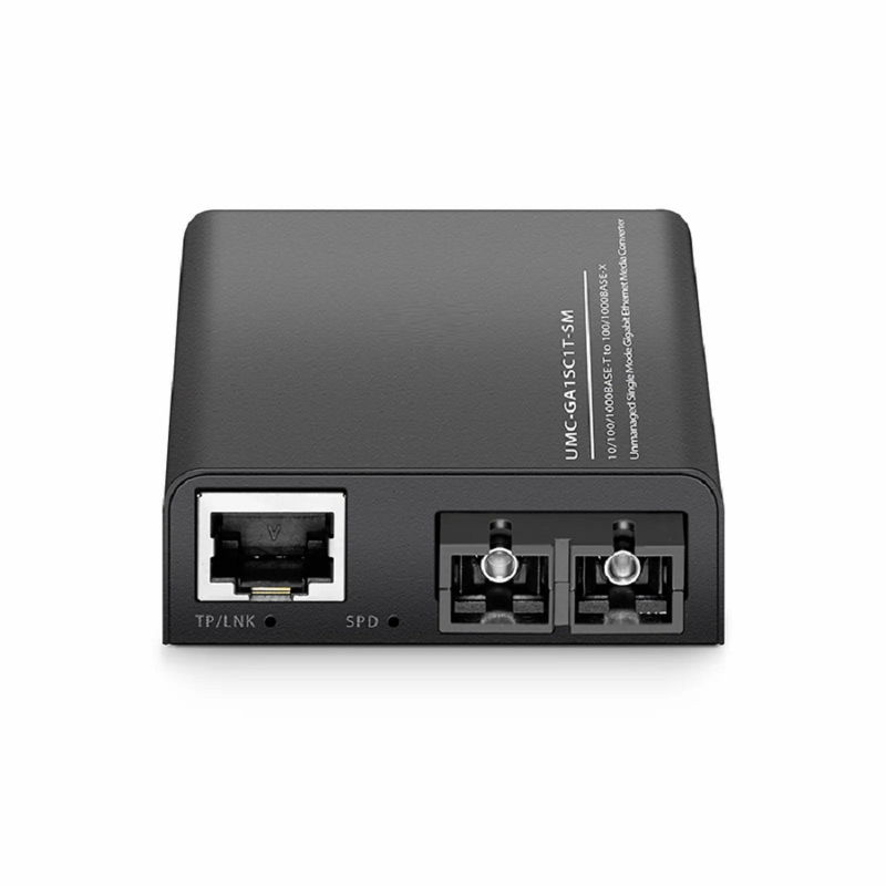 SFPS Mini Unmanaged 1x 100M/1G/2.5G/5G/10GBase-T RJ45 to 1x 10GBase-X SFP+ 10Gigabit Ethernet Media Converter, European Plug Standard SFPS