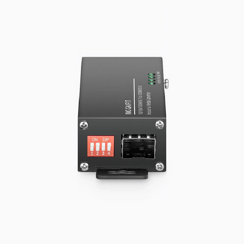 SFPS Mini Industrial Unmanaged 1x 10/100/1000Base-T RJ45 to 1x 1000Base-X SFP Gigabit Ethernet Media Converter, British Plug Standard SFPS
