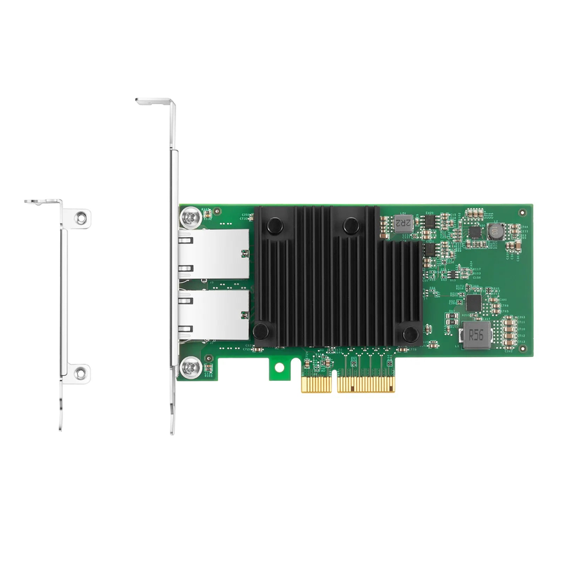 SFPS Intel X550-AT2 Based Ethernet Network Interface Card, 10GBase-T Dual-Port, PCIe 3.0 x 4, Comparable to Intel X550-T2, Full Height&Low Profile SFPS