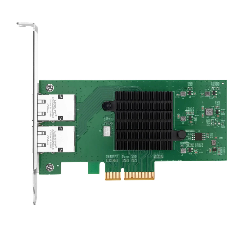 SFPS Intel E610-XAT2 Based Ethernet Network Interface Card, 10G Dual-Port RJ45, PCIe 4.0 x4, Comparable to Intel E610-XT2, Tall&Short Bracket SFPS