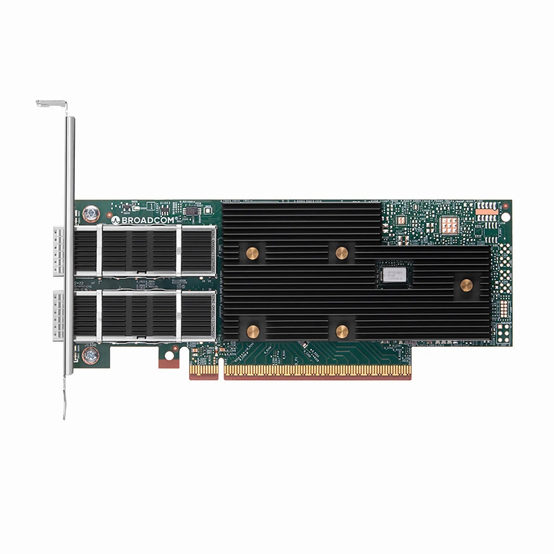 SFPS BroadcomA® BCM957608-P2200GQF00 Ethernet Network Interface Card, 200G Dual-Port QSFP112, PCIe 5.0 x 16, Standard & Low Profile SFPS