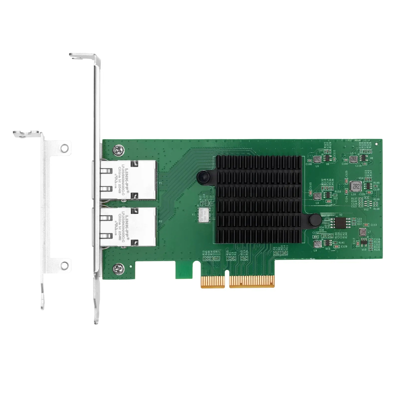 SFPS Intel E610-XAT2 Based Ethernet Network Interface Card, 10G Dual-Port RJ45, PCIe 4.0 x4, Comparable to Intel E610-XT2, Tall&Short Bracket SFPS
