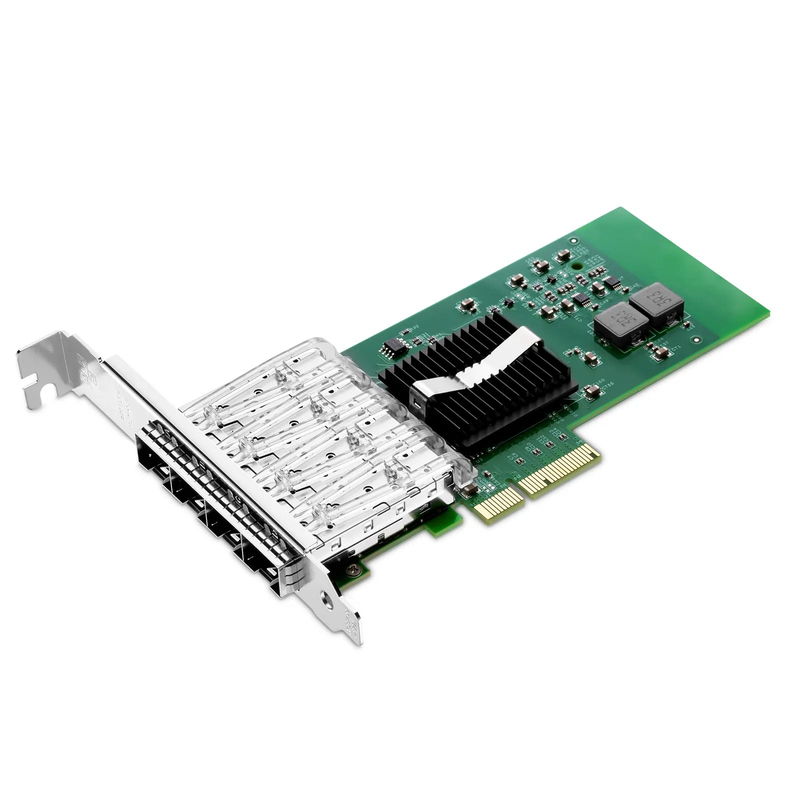 SFPS Intel I350-AM4 Based Ethernet Network Interface Card, 1G Quad-Port SFP, PCIe 2.0 x4, Comparable to Intel I350-F4, Tall&Short Bracket SFPS